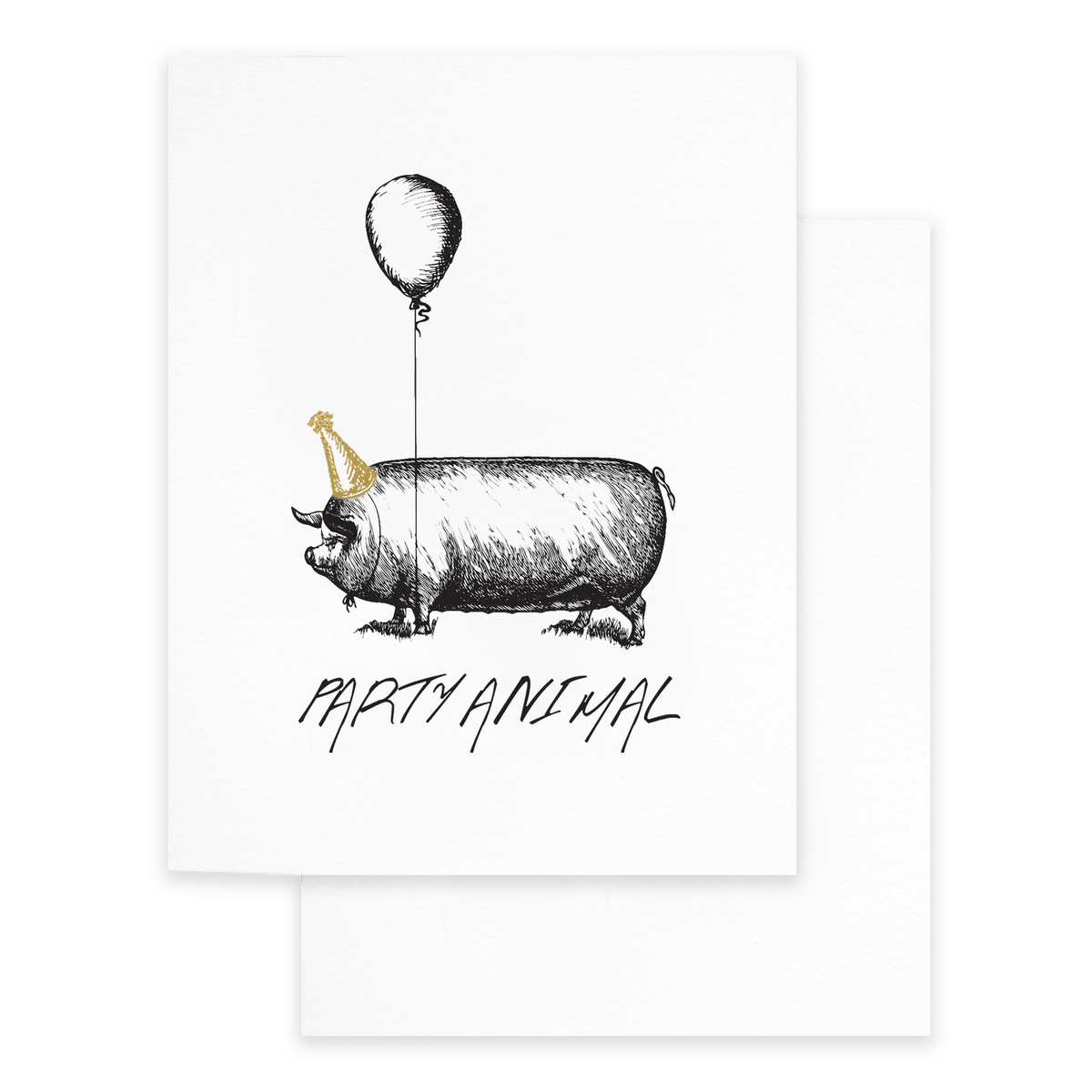 Party Animal, Gold Foil Accent Birthday Greeting Card