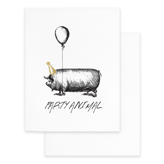 Party Animal, Gold Foil Accent Birthday Greeting Card