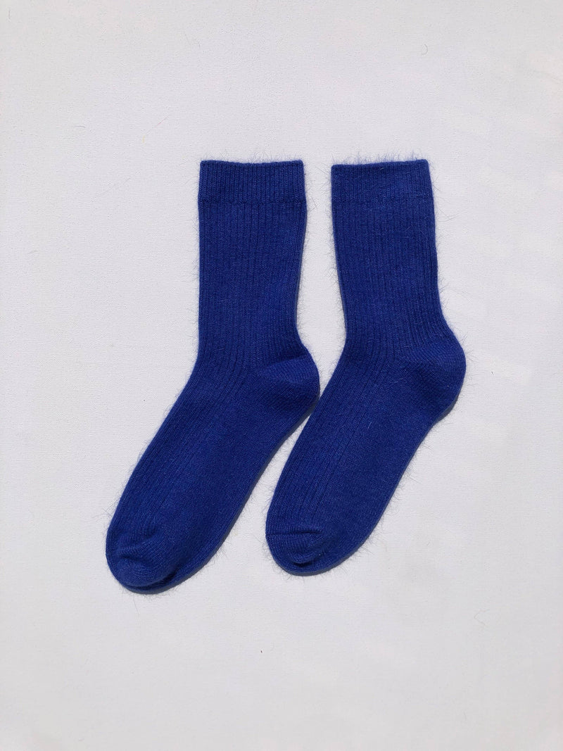 ANGORA WOOL SOCKS : Blue sapphire / Women’s 7.5 - 10.5, Men’s 7 - 11.5
