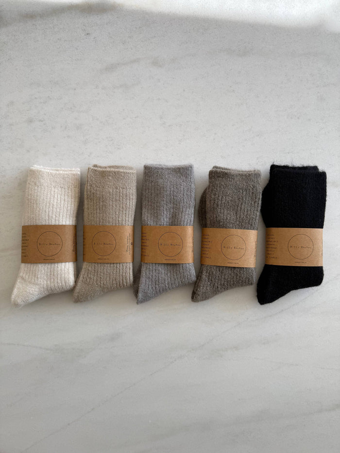 ALPACA CABIN SOCKS: Black