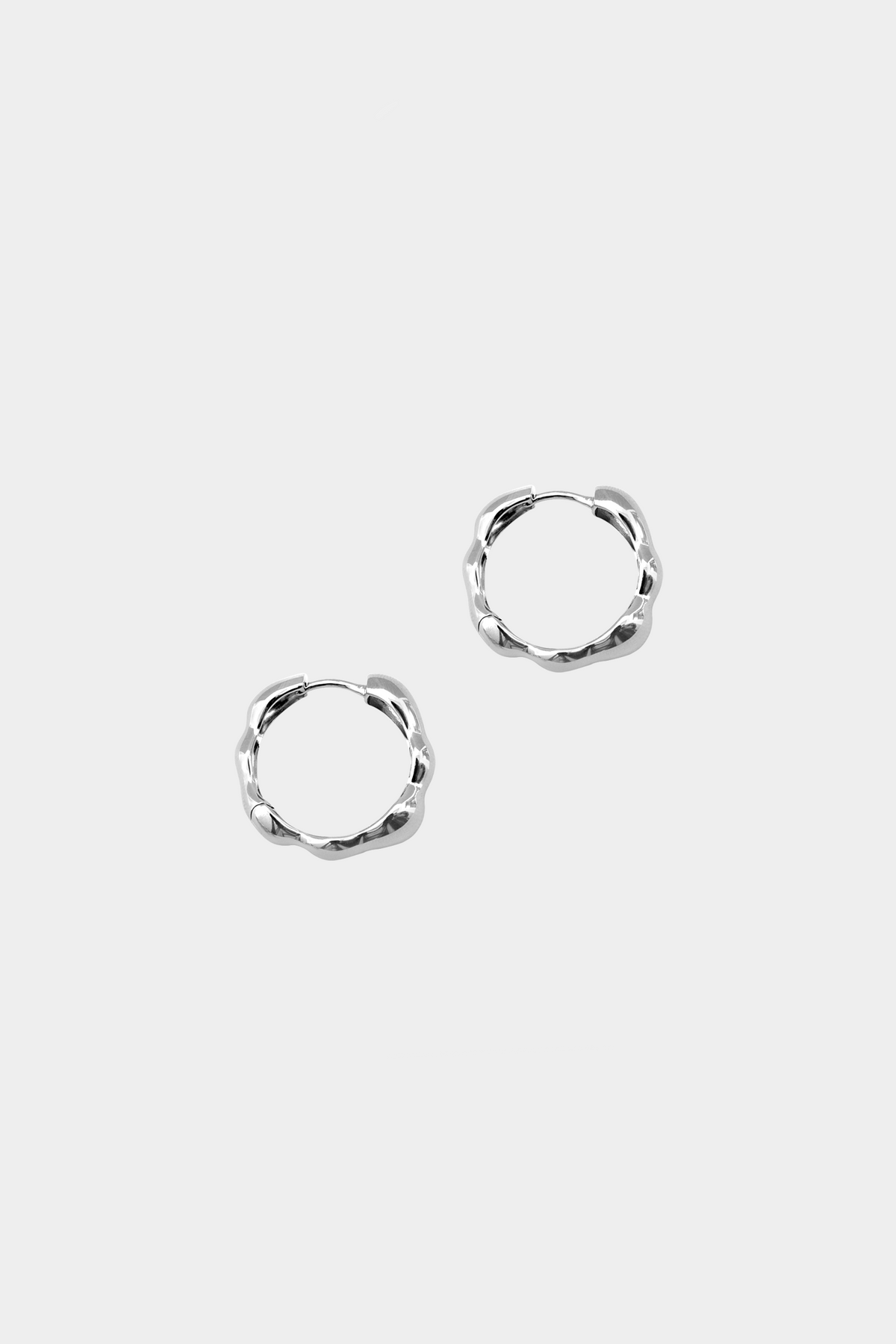Lara Hoops, Medium: Silver Plated