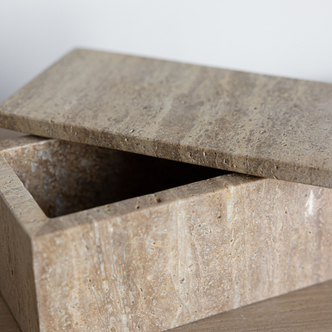 Travertine Lidded Box