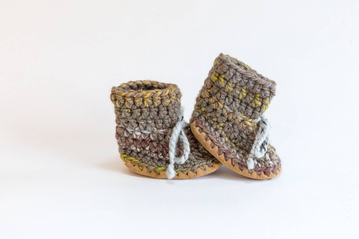 Narwhal wool booties: 1/2 (0-6 Months)
