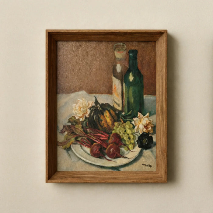 Still Life with Beets and Squash Framed Wall Art on Canvas
