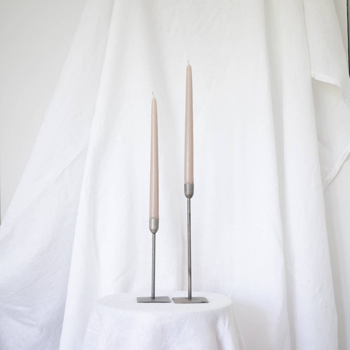 Oatmeal Taper Candles - Pair