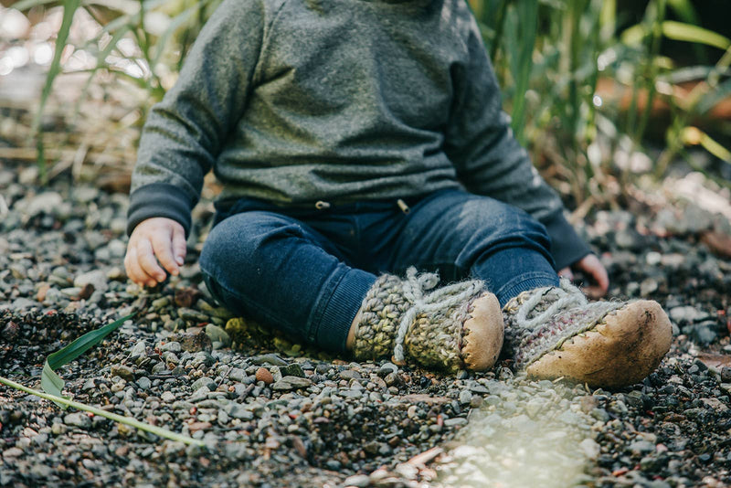 Narwhal wool booties: 5/6 (1-2 Yr)