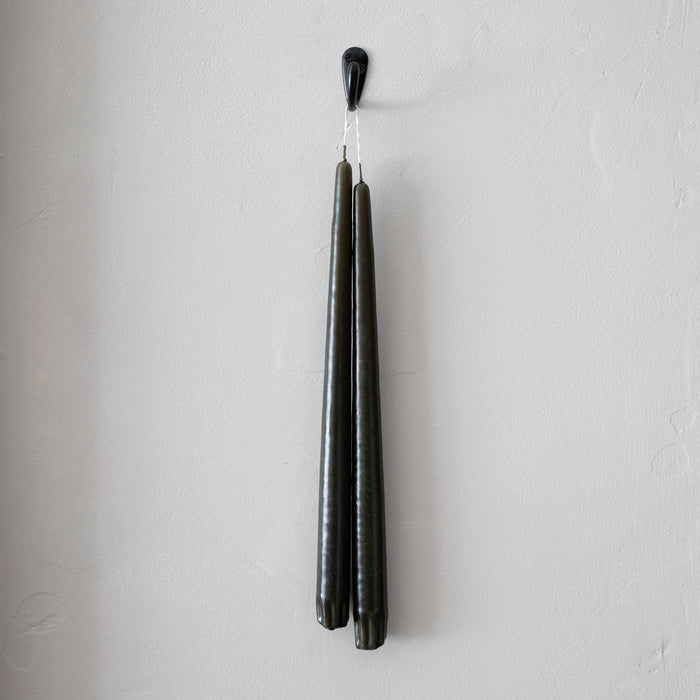 Olive Taper Candles - Pair