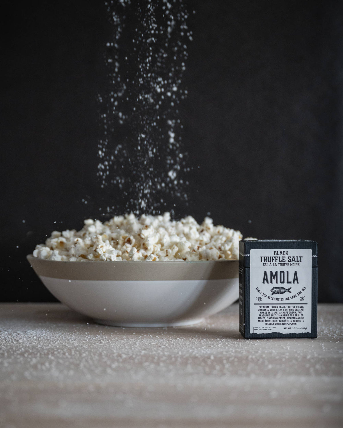 Amola Salts, Salt Black Truffle 100g/3.5oz
