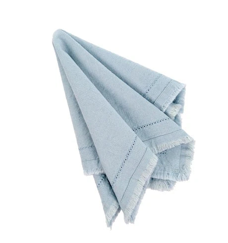 Frayed Edge Napkin - Light Blue