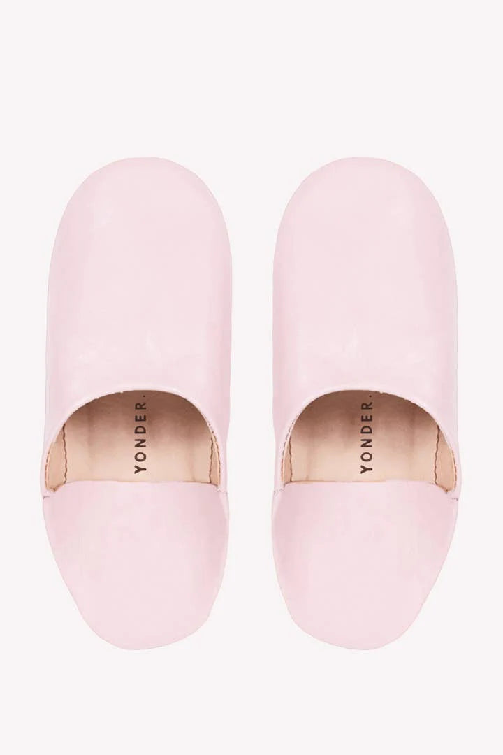 Natural Leather Babouche Slippers - Medium
