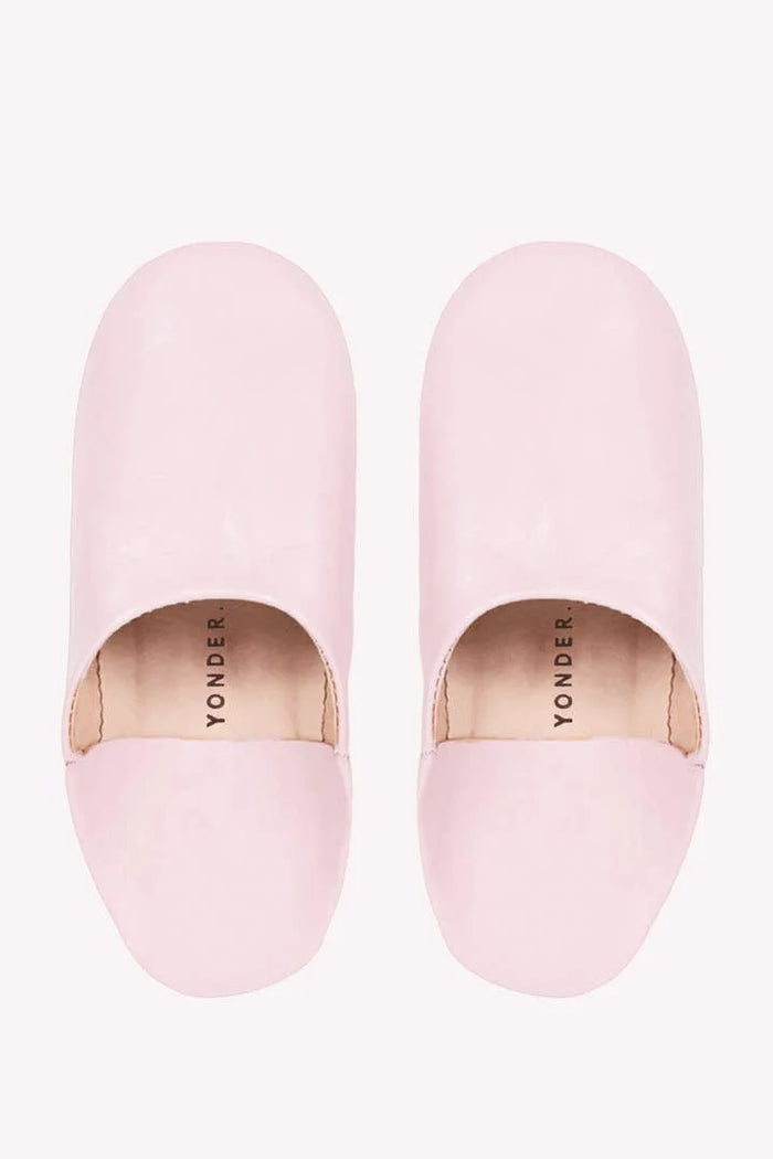 Natural Leather Babouche Slippers - Medium