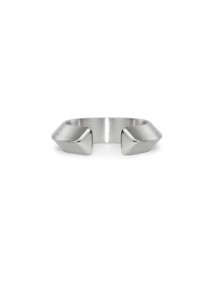 Slice Silver Triangle Ring, Large