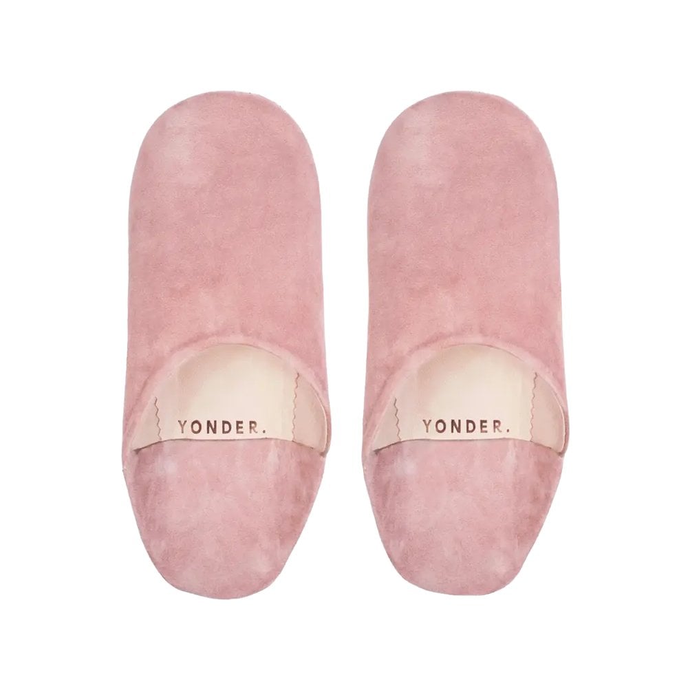 Rose Suede Babouche Slippers - Medium