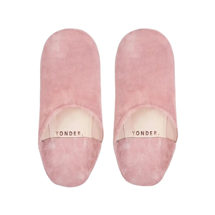 Rose Suede Babouche Slippers - Medium